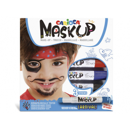 Acheter 3 sticks de peinture sur visage - Maskup Carnaval - Carioca - 5,38 € en ligne sur La Petite Epicerie - Loisirs créatifs