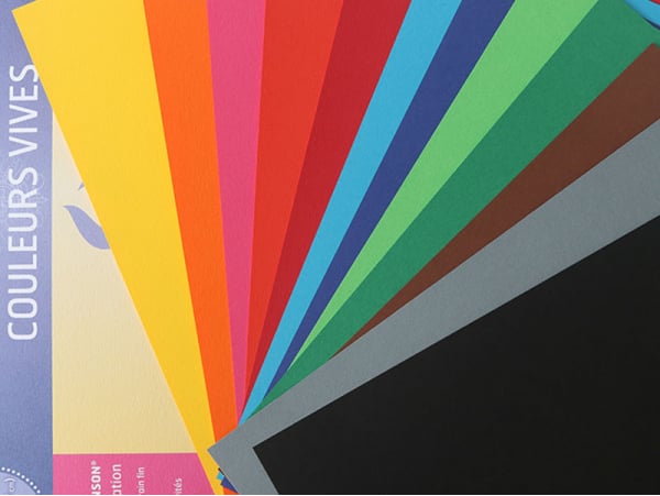 CANSON - Pochette 12 feuilles de papier création A4 - 150g/m² couleurs  claires assorties