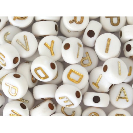 Acheter Lot de 200 perles rondes - Lettres alphabet dorées - 3,99 € en ligne sur La Petite Epicerie - Loisirs créatifs