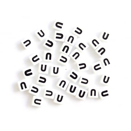 Acheter 1 perle tuile carrée en métal de 7x7 mm - Lettre U - 0,69 € en ligne sur La Petite Epicerie - Loisirs créatifs