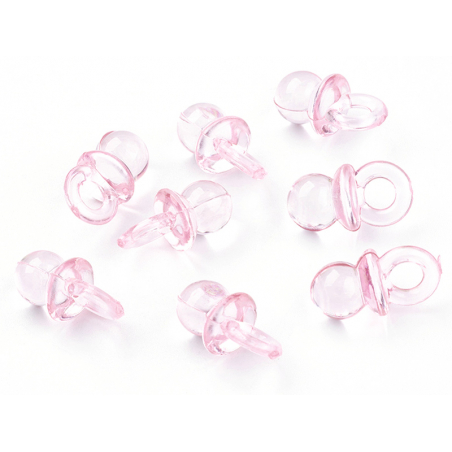 Acheter Lot de 10 petites tétines en plastique - rose - 1,99 € en ligne sur La Petite Epicerie - Loisirs créatifs