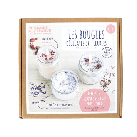 Acheter Coffret Les bougies délicates et fleuries à faire soi-même - 19,99 € en ligne sur La Petite Epicerie - Loisirs créatifs