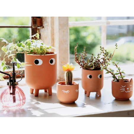 Acheter Petit pot à plante Terracotta - Yeux fermés - 5,19 € en ligne sur La Petite Epicerie - Loisirs créatifs