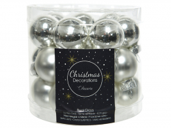 Acheter Lot de 24 mini boules de Noël en verre - argent -2,5 cm - 3,99 € en ligne sur La Petite Epicerie - Loisirs créatifs