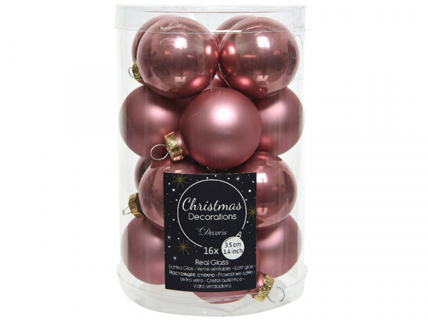 Acheter Lot de 16 petites boules de Noël en verre - vieux rose - 3,5 cm - 4,99 € en ligne sur La Petite Epicerie - Loisirs cr...