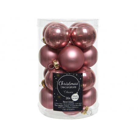 Acheter Lot de 16 petites boules de Noël en verre - vieux rose - 3,5 cm - 4,99 € en ligne sur La Petite Epicerie - Loisirs cr...
