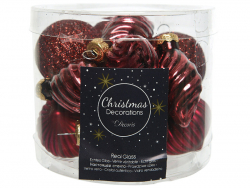 Acheter Assortiment de boules de Noël en verre à paillettes - bordeaux - 4,99 € en ligne sur La Petite Epicerie - Loisirs cré...