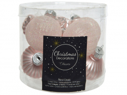 Acheter Assortiment de boules de Noël en verre à paillettes - rose poudré - 4,99 € en ligne sur La Petite Epicerie - Loisirs ...