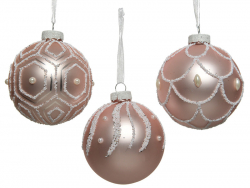 Acheter Boule de Noël en verre rose poudré - décor hexagones - 8 cm - 2,99 € en ligne sur La Petite Epicerie - Loisirs créatifs