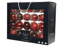 Acheter Coffret de 42 boules en verre et à paillettes - tons rouges - tailles assorties - 29,99 € en ligne sur La Petite Epic...