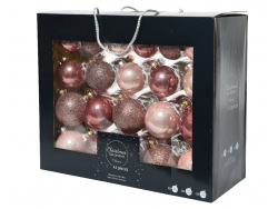 Acheter Coffret de 42 boules en verre et à paillettes - tons vieux rose - tailles assorties - 29,99 € en ligne sur La Petite ...