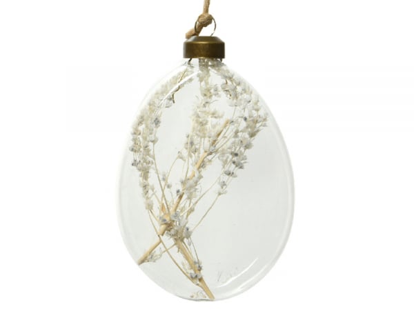 Acheter Boule de Noel en verre avec fleur séchée blanche - 2,99 € en ligne sur La Petite Epicerie - Loisirs créatifs