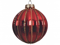 Acheter Boule de Noël rouge décorée avec des traits dorés - 8 cm - 2,99 € en ligne sur La Petite Epicerie - Loisirs créatifs