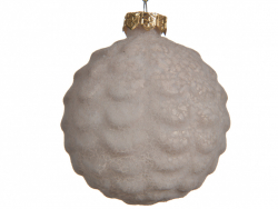 Acheter Boule de Noël blanche avec surface irrégulière - 8 cm - 2,99 € en ligne sur La Petite Epicerie - Loisirs créatifs