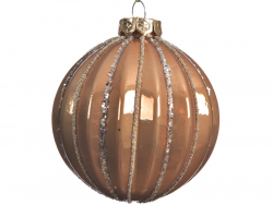 Acheter Boule de Noël cuivrée avec lignes pailletées - 8 cm - 2,99 € en ligne sur La Petite Epicerie - Loisirs créatifs