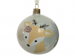 Acheter Boule de Noël biche en verre - blanc - 8 cm - 3,99 € en ligne sur La Petite Epicerie - Loisirs créatifs