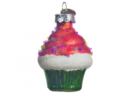 Acheter Boule de Noël cupcake en verre - rose et vert - 1,99 € en ligne sur La Petite Epicerie - Loisirs créatifs