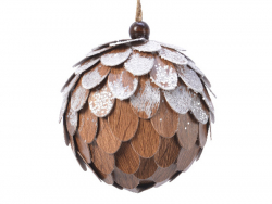 Acheter Boule de Noël à écailles - bois clair - 8 cm - 2,99 € en ligne sur La Petite Epicerie - Loisirs créatifs