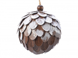 Acheter Boule de Noël à écailles - bois - 8 cm - 2,99 € en ligne sur La Petite Epicerie - Loisirs créatifs