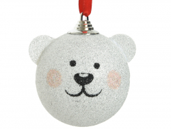 Acheter Boule de Noël nounours blanc à paillettes - 8 cm - 2,49 € en ligne sur La Petite Epicerie - Loisirs créatifs