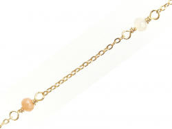 Acheter Chaine perlée - perles roses et blanches - doré à l'or fin 18K x 20 cm - 3,79 € en ligne sur La Petite Epicerie - Loi...