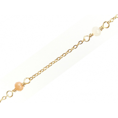 Acheter Chaine perlée - perles roses et blanches - doré à l'or fin 18K x 20 cm - 3,79 € en ligne sur La Petite Epicerie - Loi...
