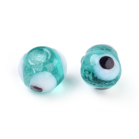 Acheter Lot de 20 perles rondes en verre - œil turc - 2,99 € en ligne sur La Petite Epicerie - Loisirs créatifs