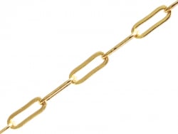Acheter Chaîne trombone - 12 x 4 mm - doré à l'or fin 18K x 20 cm - 1,99 € en ligne sur La Petite Epicerie - Loisirs créatifs