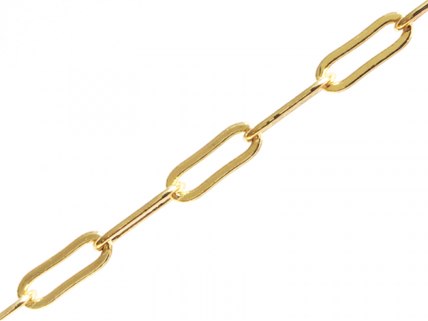 Acheter Chaîne trombone - 12 x 4 mm - doré à l'or fin 18K x 20 cm - 1,99 € en ligne sur La Petite Epicerie - Loisirs créatifs