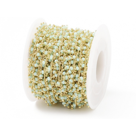 Acheter Chaine perles facettes - vert d'eau - doré à l'or fin 18K x 20 cm - 2,69 € en ligne sur La Petite Epicerie - Loisirs ...