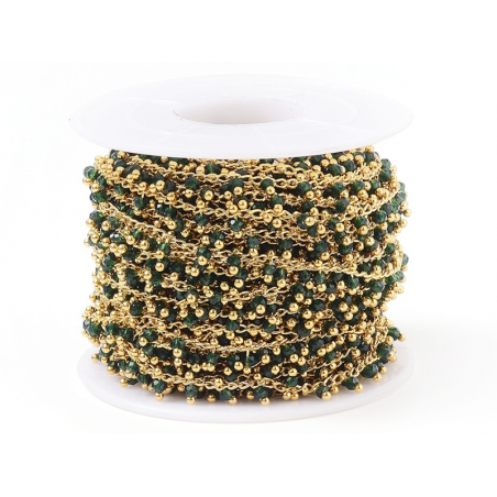 Acheter Chaine perles facettes - vert foncé - doré à l'or fin 18K x 20 cm - 2,69 € en ligne sur La Petite Epicerie - Loisirs ...