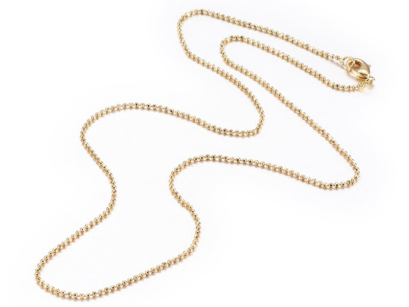 Acheter Collier 44,5 cm - chaîne bille - doré à l'or fin 18 K - 3,59 € en ligne sur La Petite Epicerie - Loisirs créatifs