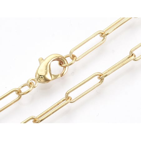Acheter Collier 46 cm - chaîne trombone - doré à l'or fin 18K - 3,99 € en ligne sur La Petite Epicerie - Loisirs créatifs