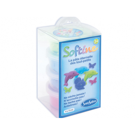 Acheter Softine - 4 pots - couleurs froides - 13,00 € en ligne sur La Petite Epicerie - Loisirs créatifs