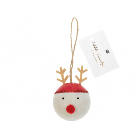 Acheter Boule de Noël renne en bois - à suspendre - 4,49 € en ligne sur La Petite Epicerie - Loisirs créatifs
