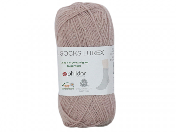 Acheter Laine pour chaussettes - Phil Socks Lurex - Rosée - 3,95 € en ligne sur La Petite Epicerie - Loisirs créatifs