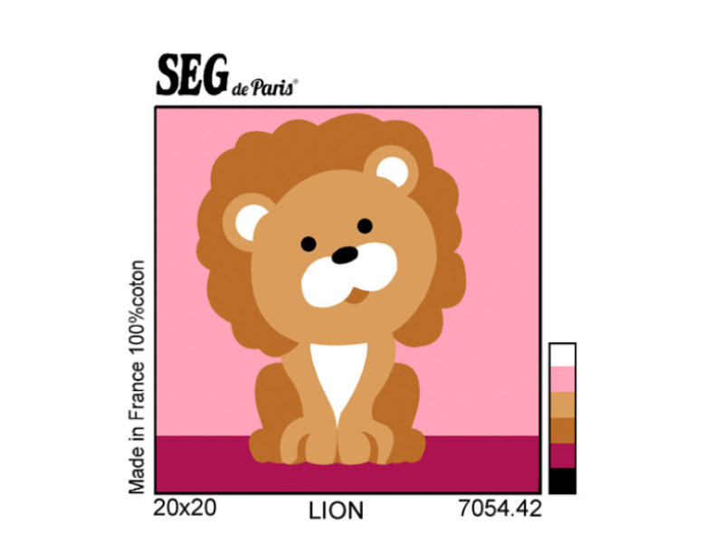 Acheter Kit canevas lion pour enfant - 20 x 20 cm - 13,49 € en ligne sur La Petite Epicerie - Loisirs créatifs