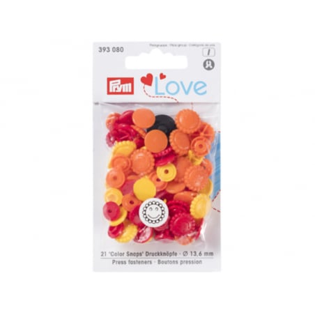 Acheter Prym love boutons press. fleur 13,6 mm jaune/rouge - 3,39 € en ligne sur La Petite Epicerie - Loisirs créatifs