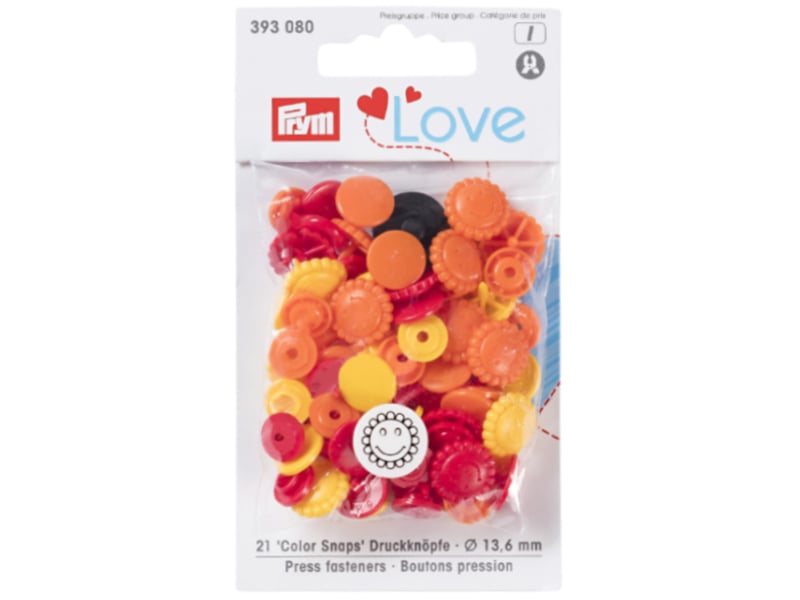 Acheter Prym love boutons press. fleur 13,6 mm jaune/rouge - 3,39 € en ligne sur La Petite Epicerie - Loisirs créatifs