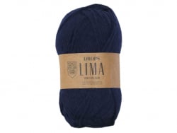 Acheter Laine Drops - Lima - 9016 Bleu marine (uni color) - 2,65 € en ligne sur La Petite Epicerie - Loisirs créatifs