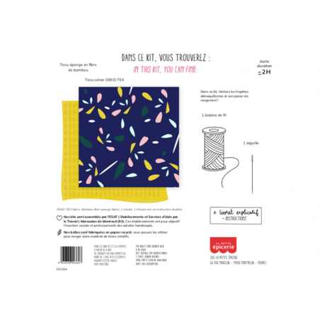 Acheter KIT MKMI - Mes lingettes démaquillantes - bleu/moutarde - 16,99 € en ligne sur La Petite Epicerie - Loisirs créatifs
