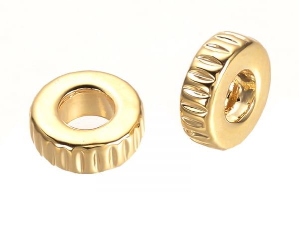 Acheter 10 perles intercalaires à motifs - doré à l'or fin 18k - 6,5 x 2 mm - 5,49 € en ligne sur La Petite Epicerie - Loisir...