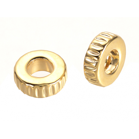 Acheter 10 perles intercalaires à motifs - doré à l'or fin 18k - 6,5 x 2 mm - 5,49 € en ligne sur La Petite Epicerie - Loisir...
