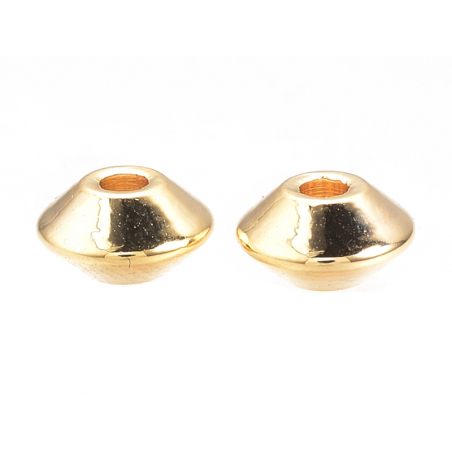 Acheter 10 perles intercalaires Toupie - doré à l'or fin 18k - 7 x 4 mm - 3,99 € en ligne sur La Petite Epicerie - Loisirs cr...