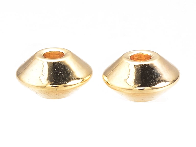 Acheter 10 perles intercalaires Toupie - doré à l'or fin 18k - 7 x 4 mm - 3,99 € en ligne sur La Petite Epicerie - Loisirs cr...