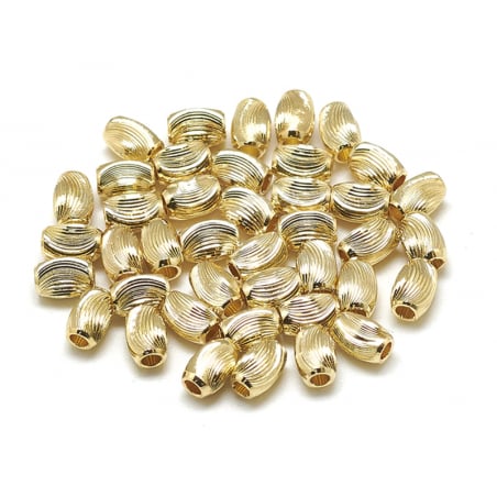 Acheter 10 perles ondulées - doré à l'or fin 18k - 6 x 4 mm - 4,79 € en ligne sur La Petite Epicerie - Loisirs créatifs