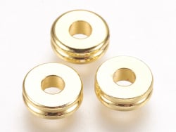 Acheter 10 perles intercalaires - doré à l'or fin 24k - 6 x 2 mm - 3,19 € en ligne sur La Petite Epicerie - Loisirs créatifs