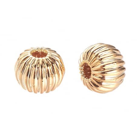Acheter 10 perles rondelles ondulées - doré à l'or fin 18k - 4 x 3 mm - 4,49 € en ligne sur La Petite Epicerie - Loisirs créa...