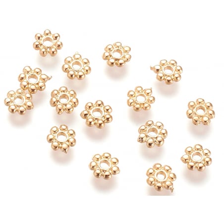 Acheter 10 perles intercalaires - doré à l'or fin 18k - 5,5 x 1,5 mm - 2,39 € en ligne sur La Petite Epicerie - Loisirs créatifs