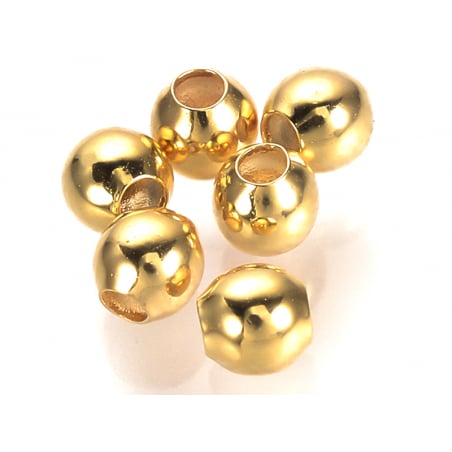 Acheter 50 perles rondes intercalaires - doré à l'or fin 18k - 3 mm - 4,99 € en ligne sur La Petite Epicerie - Loisirs créatifs